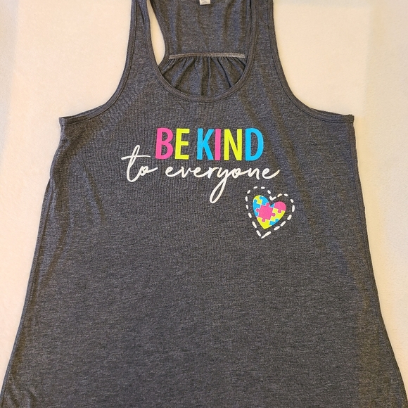 Be Kind Autism awareness tanktop - Picture 1 of 3